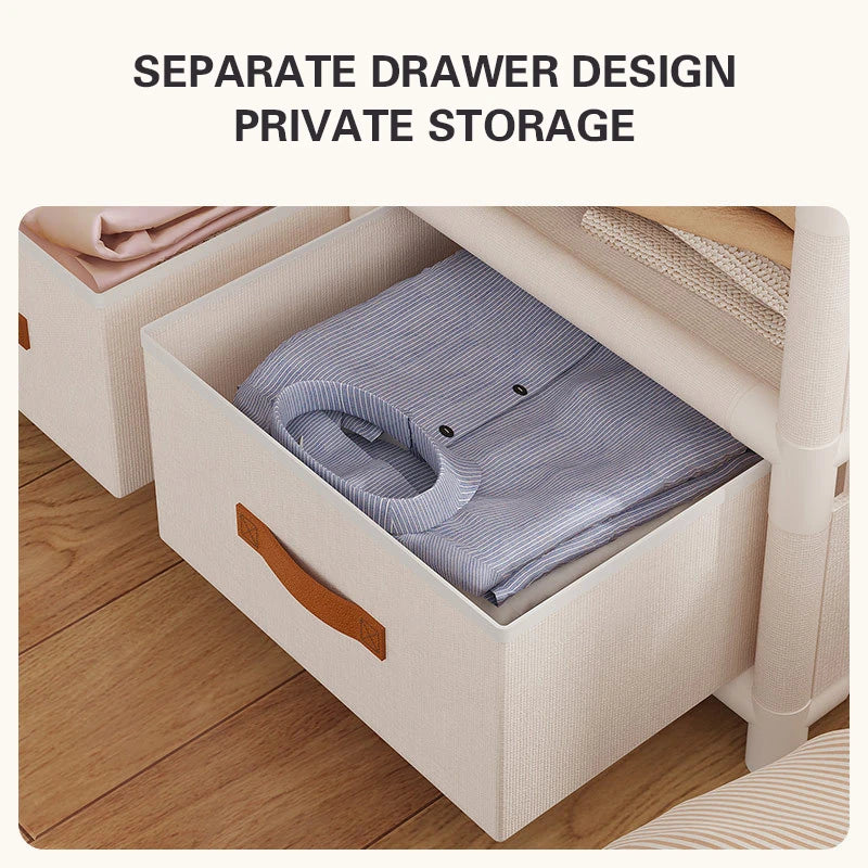 Wardrobe Household Simple Assembly Wardrobe Bedroom Dustproof Wardrobe Thickened Clothing Storage Rack Sundries Organizing Shelf