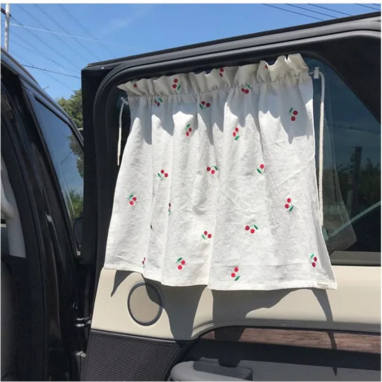 Kawaii Cartoon Baby Car Curtain Embroidered Children Sun Protection Sunshade Window Curtain UV Protection For Kid